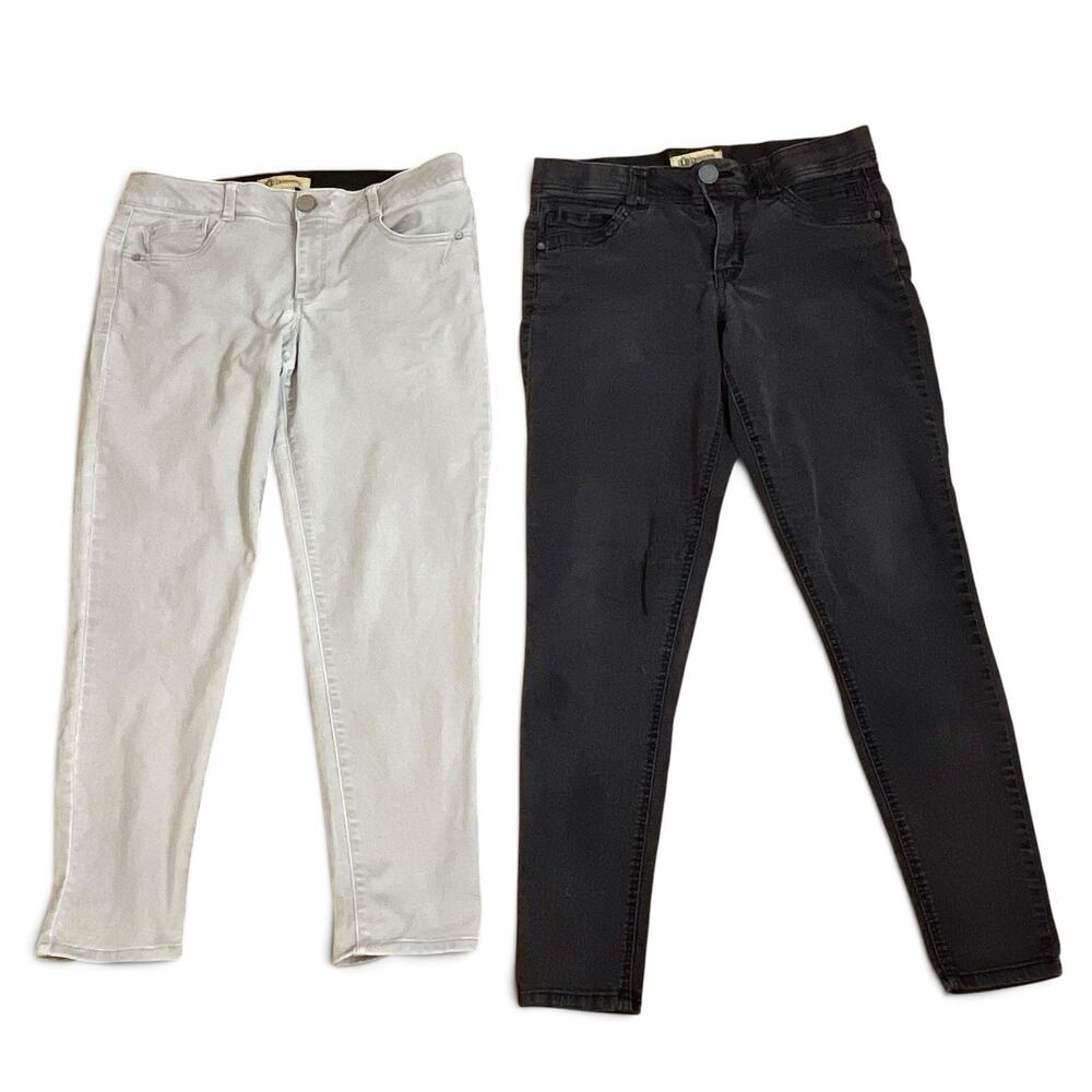 Set Of 2 Democracy Jeans 12 Gray Black Ab Solution Stretch Ankle Skimmer Skinny